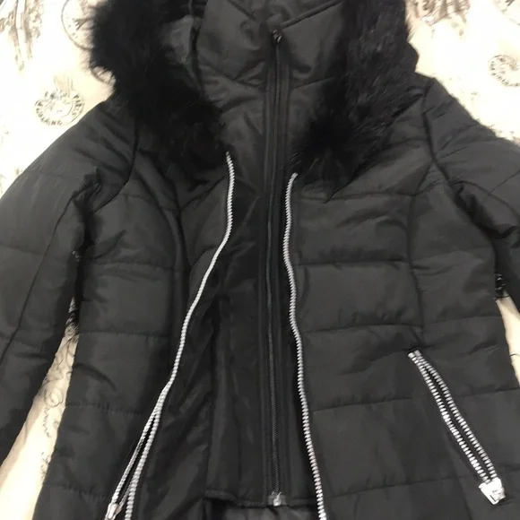 🎁 Maralyn & Me Juniors' Hooded Faux-Fur-Trim Puffer - Picture 5 of 8